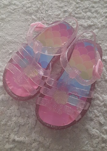 Pembe Parlak Kız Çocuk Sandalet