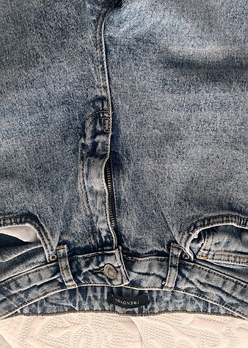 s Beden Gri Regular Fit Midi Denim Pantolon