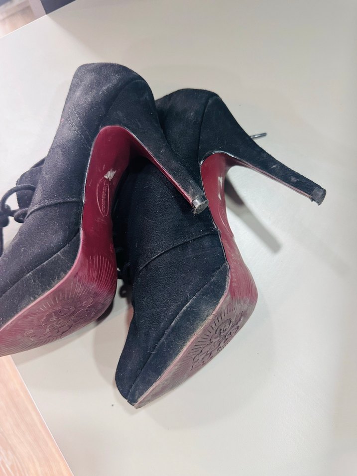 Gri Süet Kadın Oxford Ayakkabı - Görsel 2