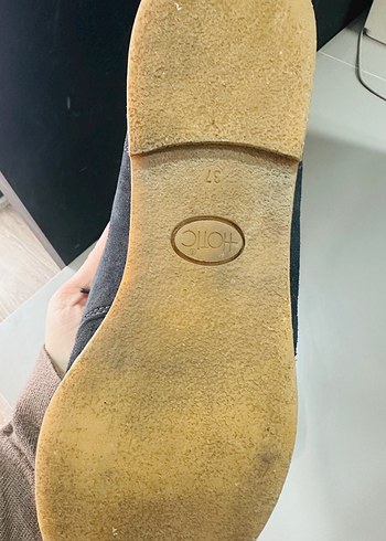 Kadın Lacivert Süet Dolgu Topuklu Oxford Ayakkabı - Görsel 2