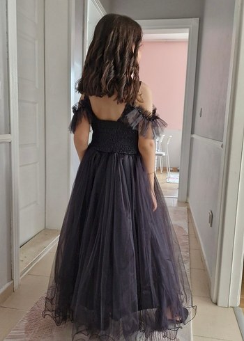 Siyah Straplez Uzun Gotik Abiye Elbise - Görsel 7