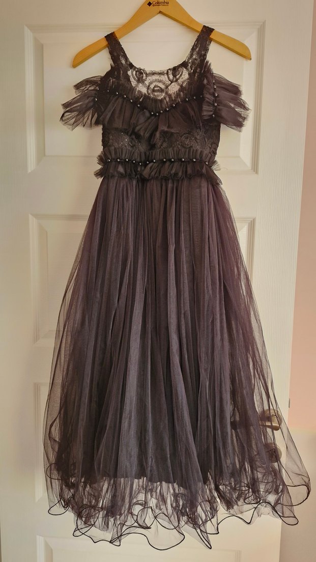 Siyah Straplez Uzun Gotik Abiye Elbise - Görsel 2