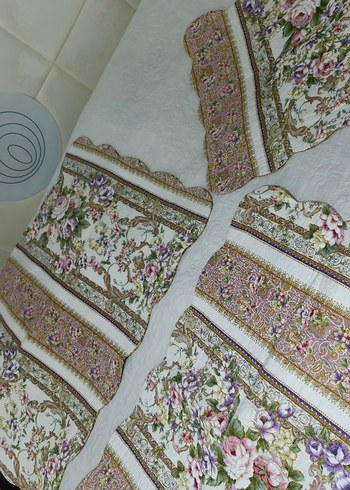Çiçek Desenli Pastel Renk Yatak Örtüsü - Görsel 7