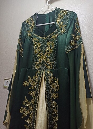 38 Beden yeşil Renk Kına elbisesi 