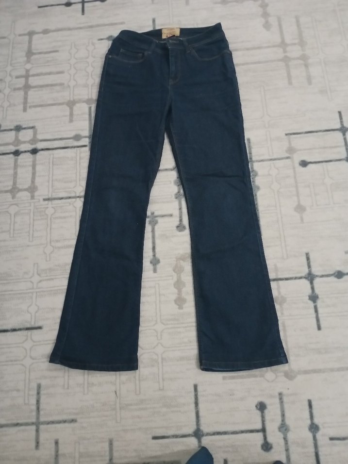 Lacivert Kadın Normal Kesim Midi Kot Pantolon - Görsel 5