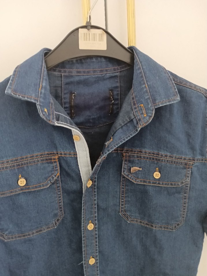 erkek çocuk İnce kot gömlek - Görsel 3