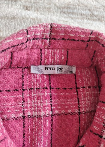 Düğmeli Pembe Uzun Kollu Kadın Gömlek - Görsel 3