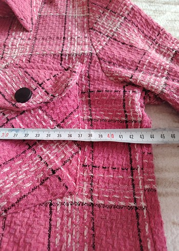 Düğmeli Pembe Uzun Kollu Kadın Gömlek - Görsel 5