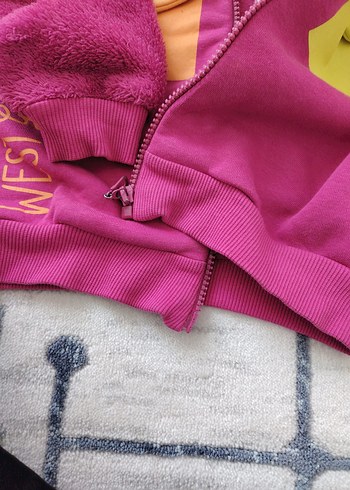 Kız Çocuk Kapüşonlu Fermuarlı Sweatshirt - Görsel 7