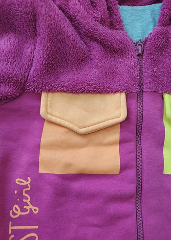 Kız Çocuk Kapüşonlu Fermuarlı Sweatshirt - Görsel 4