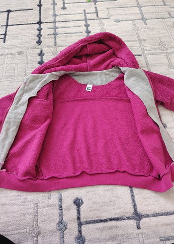 Kız Çocuk Kapüşonlu Fermuarlı Sweatshirt - Görsel 5