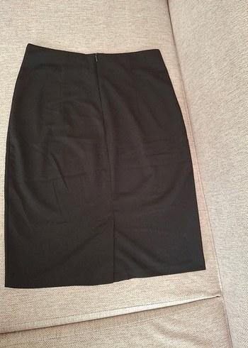 Düz Siyah Midi Kalem Etek - Görsel 2