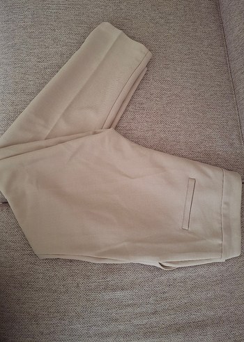 Bej Kadın Kumaş Pantolon Midi Boy - Görsel 2