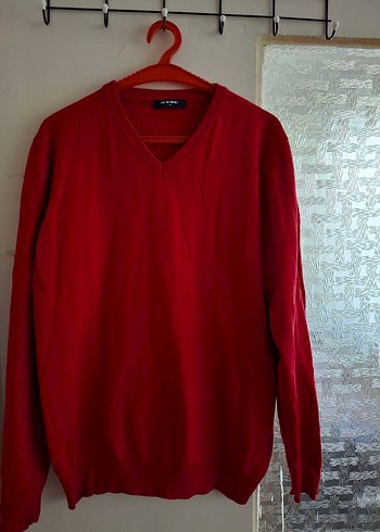 Kol detay Kırmızı Erkek kazak - Görsel 3