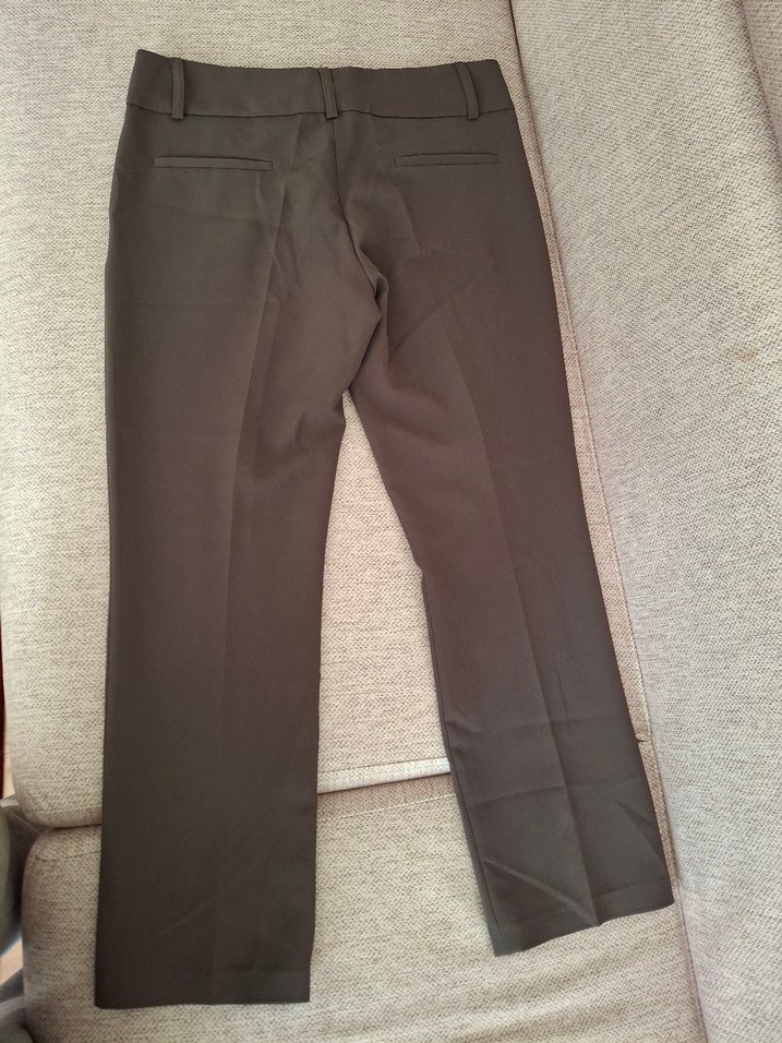 Sentez Kadın haki Kumaş Pantolon Kemerli Midi Boy - Görsel 2