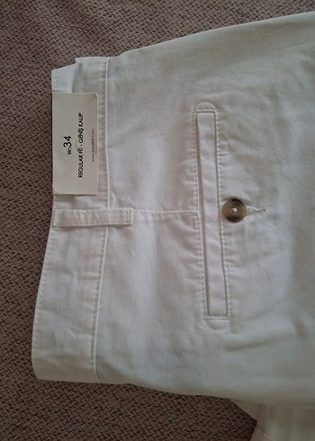 Erkek Beyaz Pamuklu Mini Şort - Görsel 3