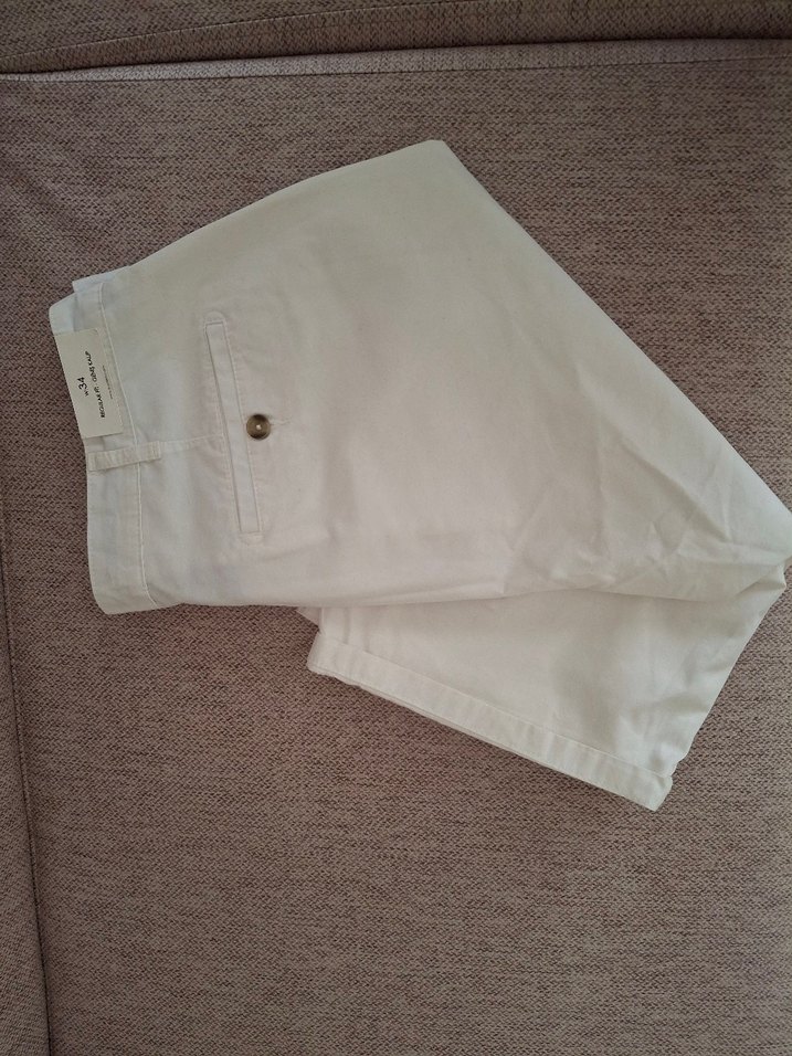 Erkek Beyaz Pamuklu Mini Şort - Görsel 2