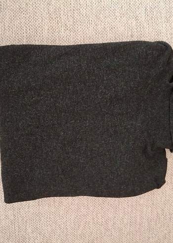 Gri Düğmeli Kadın Yün Kazak - Görsel 3