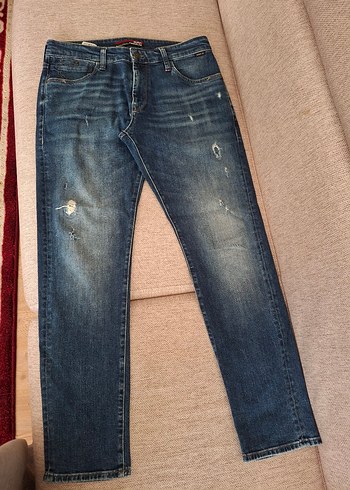 Erkek Mavi Bol Kesim Denim Pantolon - Görsel 2