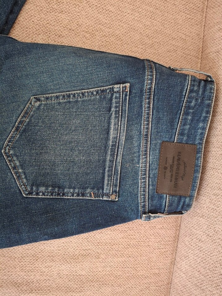 Erkek Mavi Bol Kesim Denim Pantolon - Görsel 4