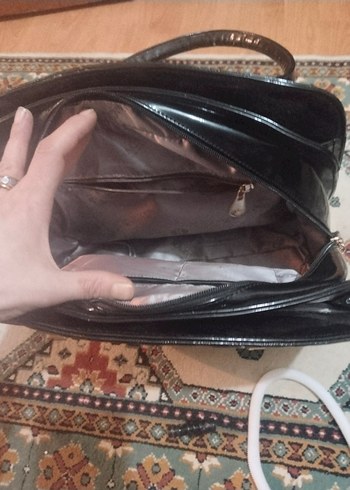 Klasik Siyah Deri Kadın Çanta - Görsel 3