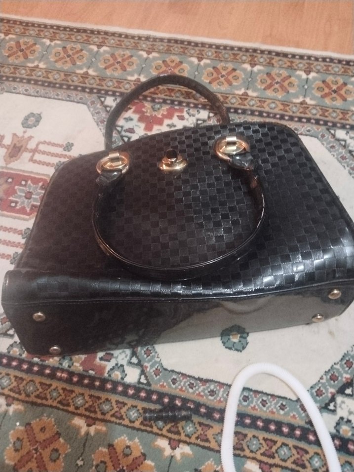 Klasik Siyah Deri Kadın Çanta - Görsel 2