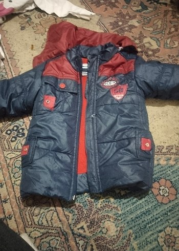 Koyu Kırmızı Detaylı Erkek Çocuk Fermuarlı Mont - Görsel 2