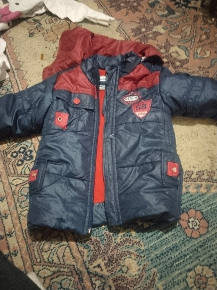 Koyu Kırmızı Detaylı Erkek Çocuk Fermuarlı Mont - Görsel 3