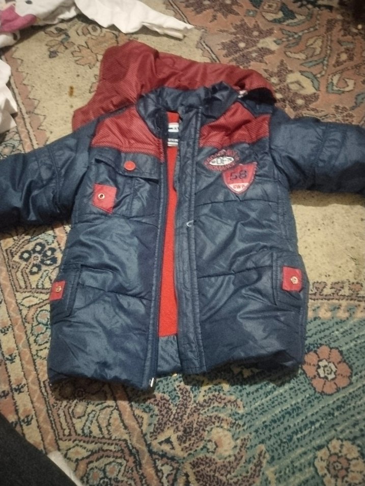 Koyu Kırmızı Detaylı Erkek Çocuk Fermuarlı Mont - Görsel 2