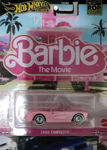Pastel Pembe Barbie 1956 Corvette Oyuncak Araba - Görsel 2