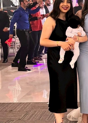 Zara Siyah Drapeli Uzun Kadın Elbise