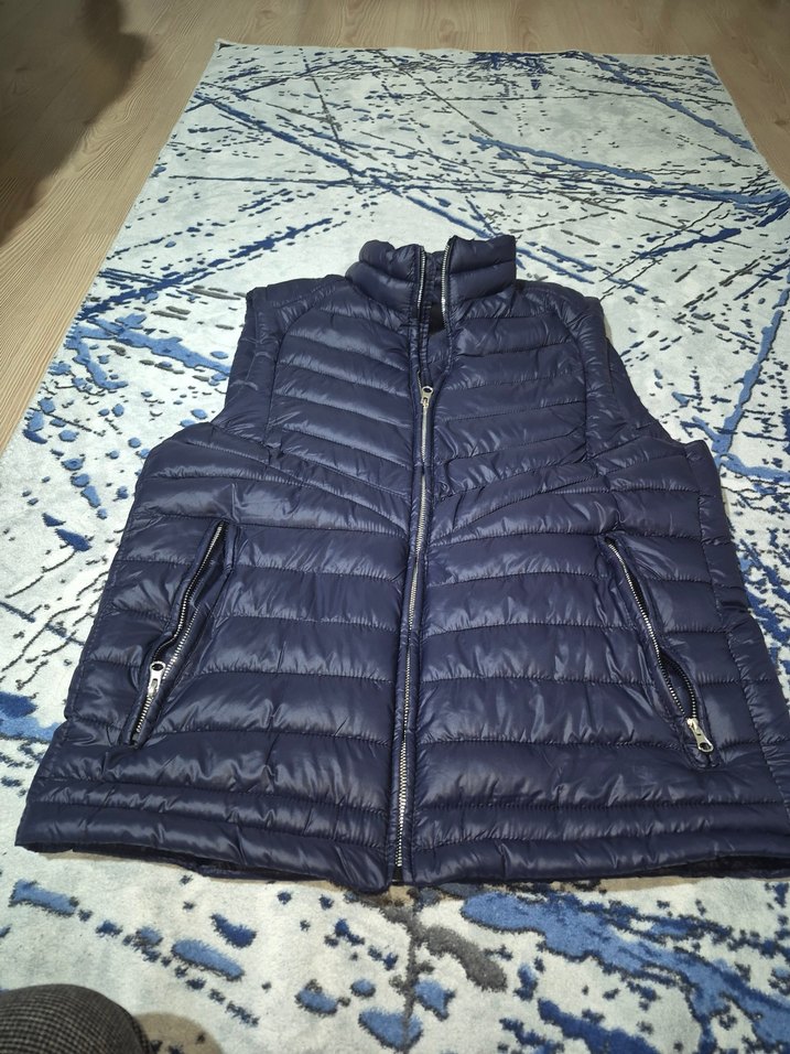 Lacivert Kapitone Fermuarlı Erkek Yelek - Görsel 4