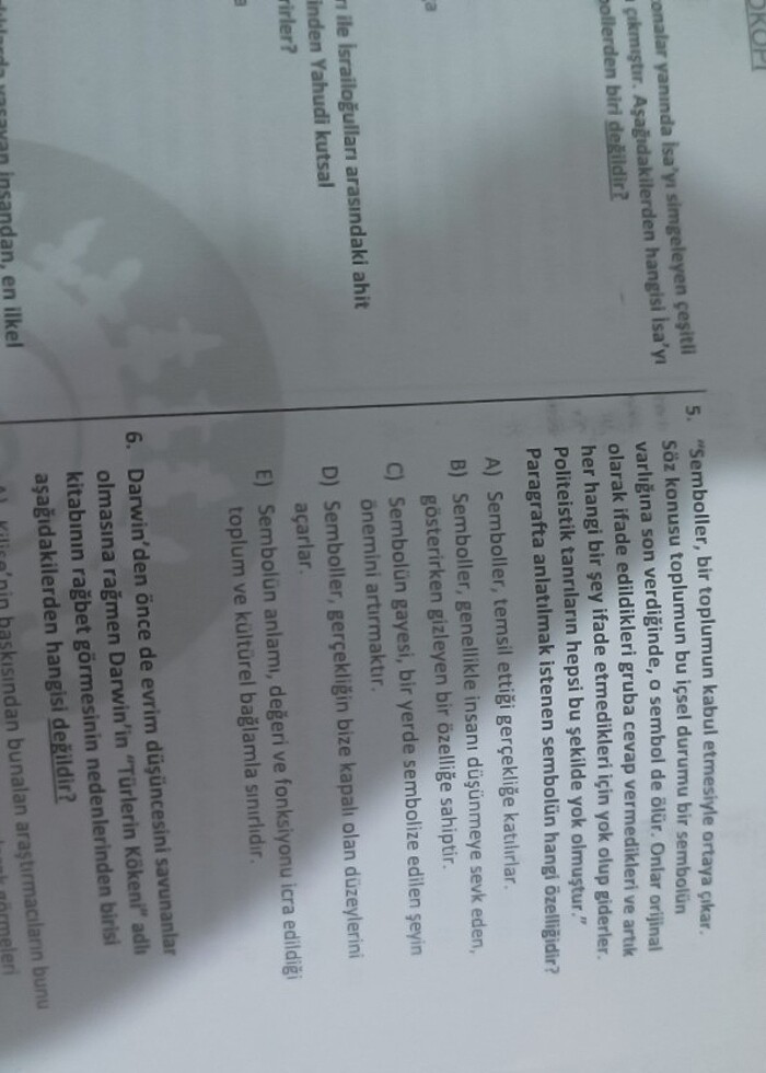 Ankara ilahiyat çıkmış sorular  - Görsel 5