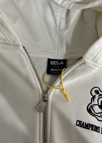 Beyaz Fermuarlı Kadın hırka bershka