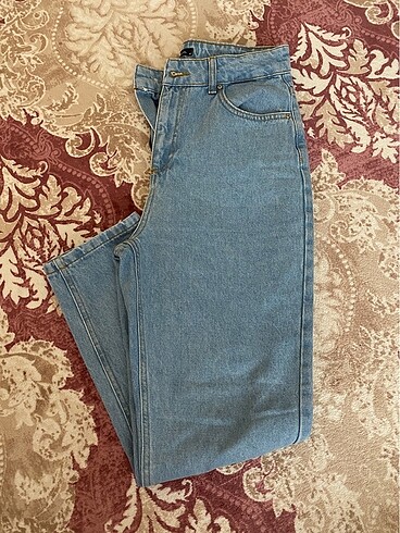 38 Beden mavi Renk Yüksek bel mom jeans