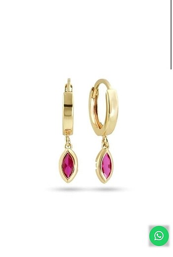 14 ayar altın sallantılı pembe küpe