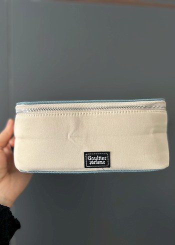 Jean Paul Gaultier Mavi bej Makyaj Çantası - Görsel 2