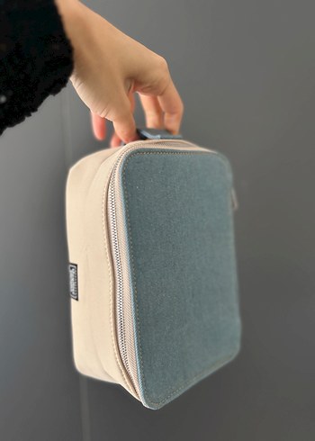 Jean Paul Gaultier Mavi bej Makyaj Çantası - Görsel 4