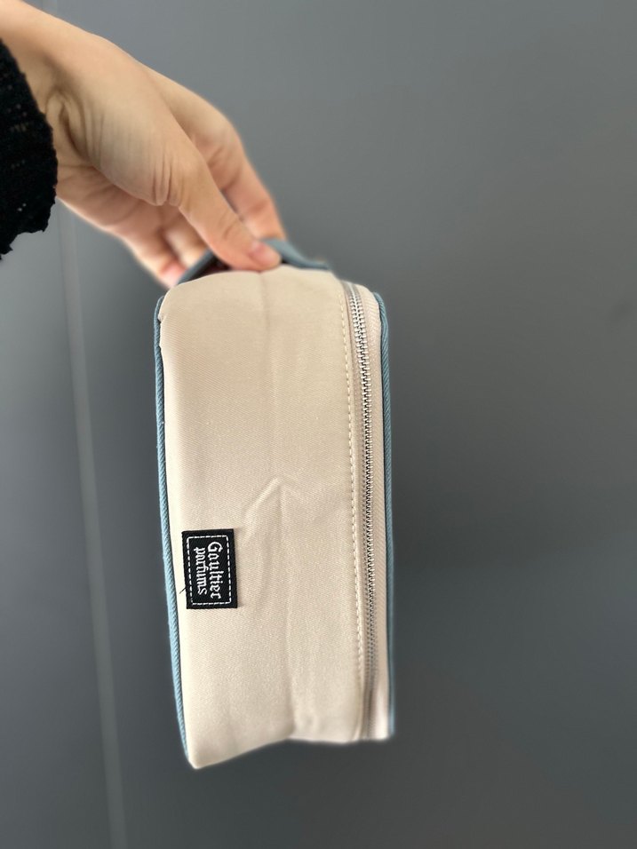 Jean Paul Gaultier Mavi bej Makyaj Çantası - Görsel 3