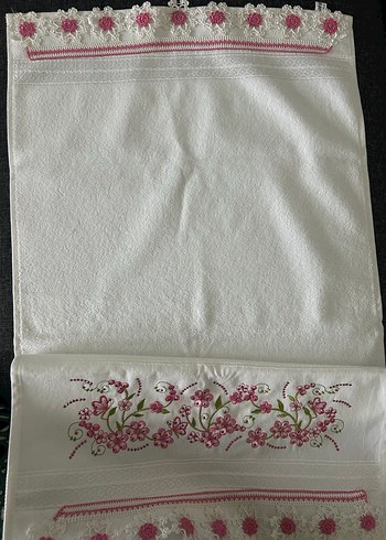 Nakışlı Beyaz Havlu Seti - Görsel 6