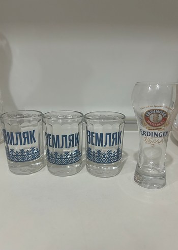 Mavi Yazılı 3'lü Cam Bardak Seti - Görsel 2