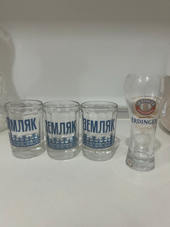 Mavi Yazılı 3'lü Cam Bardak Seti - Görsel 2