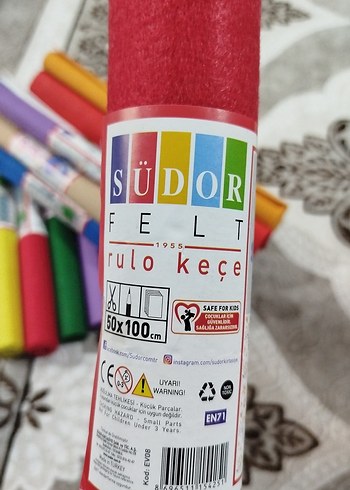 südor marka 18 adet rengarenk tam boy keçe - Görsel 4