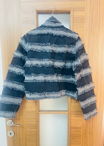 Ahel tasarım Düğmeli Kadın Kot Ceket - Görsel 3