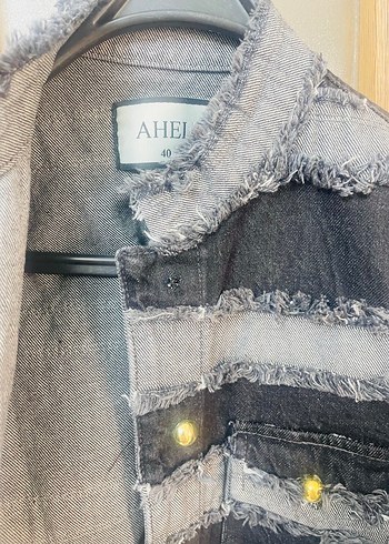 Ahel tasarım Düğmeli Kadın Kot Ceket - Görsel 2