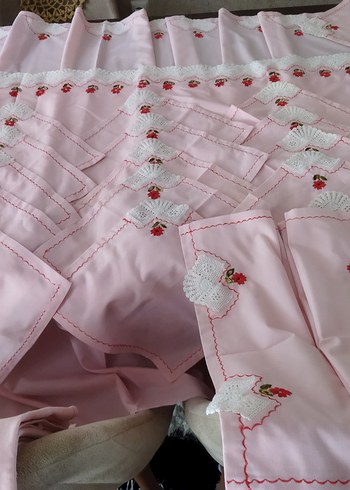 Nakışlı Pembe Mutfak takımı - Görsel 2