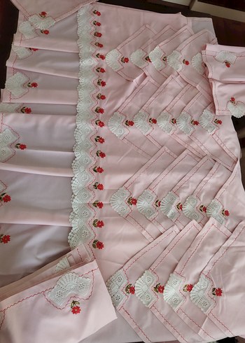 Nakışlı Pembe Mutfak takımı - Görsel 9