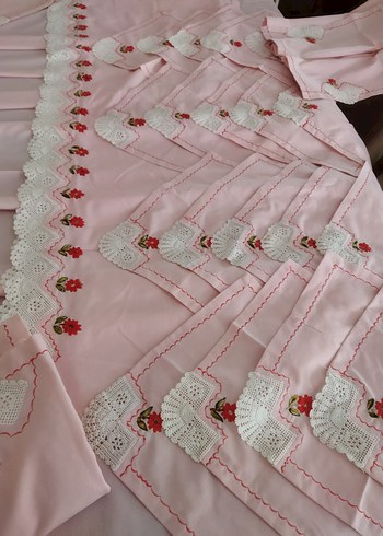 Nakışlı Pembe Mutfak takımı - Görsel 10