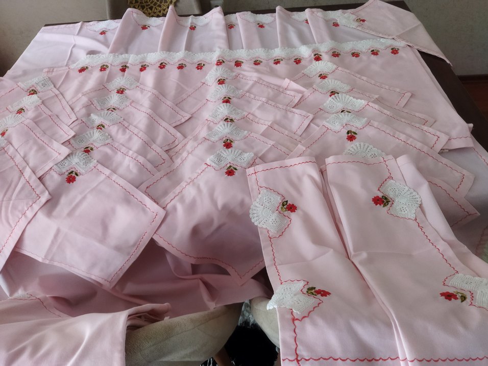 Nakışlı Pembe Mutfak takımı - Görsel 2