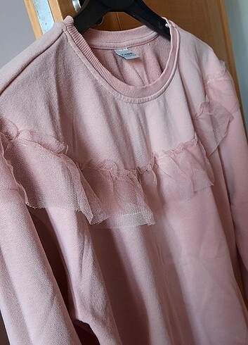 11-12 Yaş Beden pembe Renk Lc Waikiki kiz çocuk ince Sweatshirt